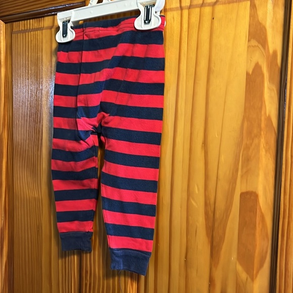 Boys red/blue stripe pajama set size 12-18 months by Leveret - Picture 6 of 8